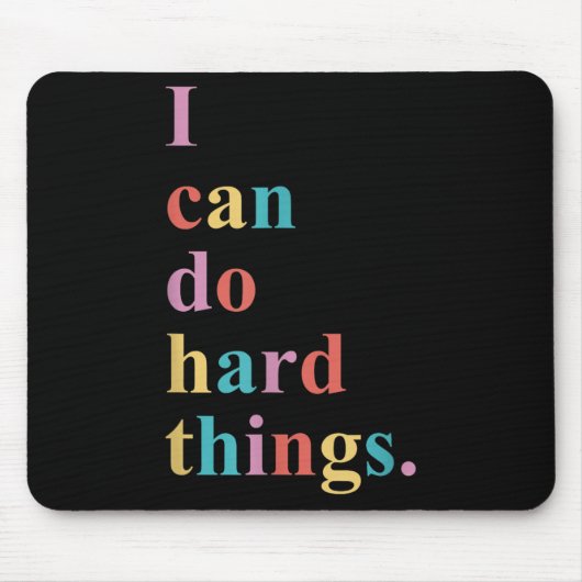 I Can Do Hard Things Apparel Uni-adults Humorous B Muismat (Voorkant)