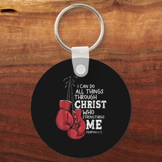 I Can Do Things Christian Boxing Quote Philipans 4 Sleutelhanger (Voorkant)