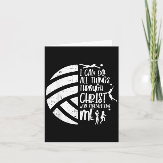 I Can Do Things Through Christ Volleyball Christia Kaart (Voorkant)