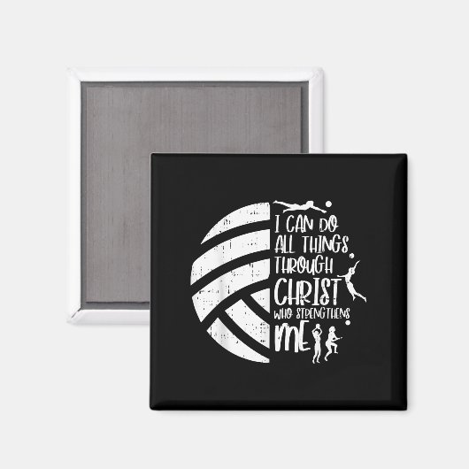 I Can Do Things Through Christ Volleyball Christia Magneet (Voorkant / Achterkant)