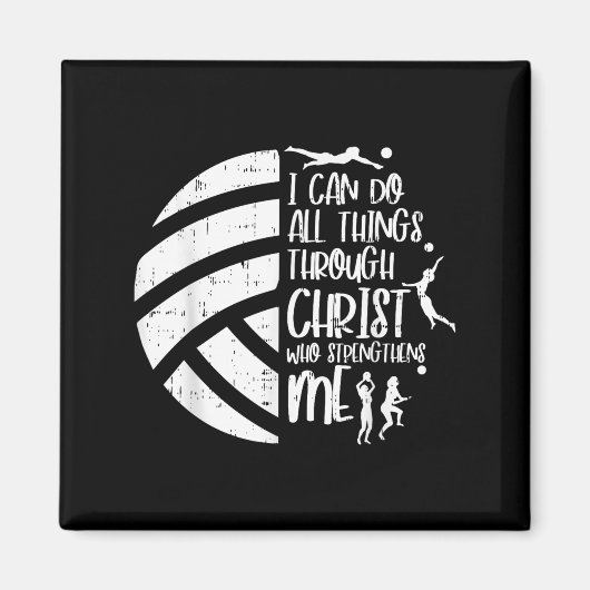 I Can Do Things Through Christ Volleyball Christia Magneet (Voorkant)