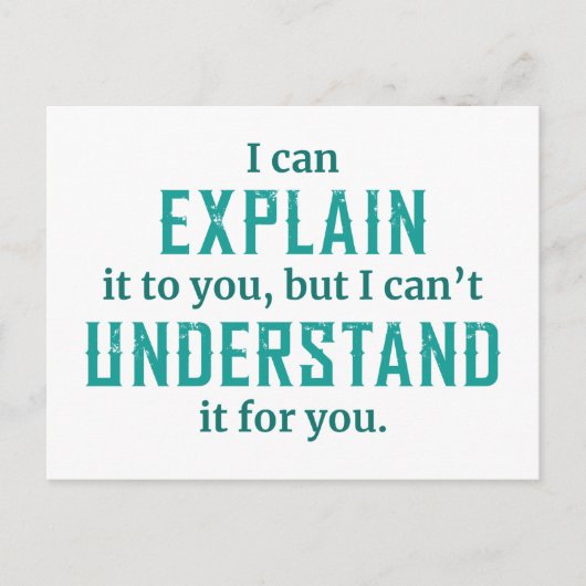 I Can Explain Briefkaart (Voorkant)