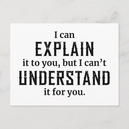 I Can Explain Briefkaart (Voorkant)