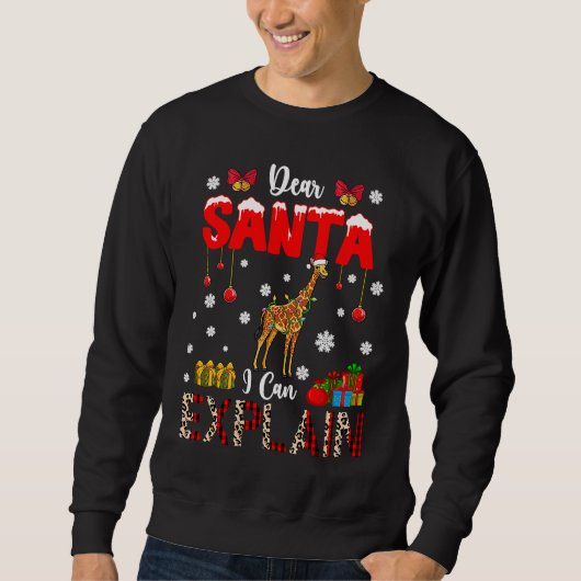 I Can Explain Christmas Lights Leopard Plaid Santa Trui (Voorkant)