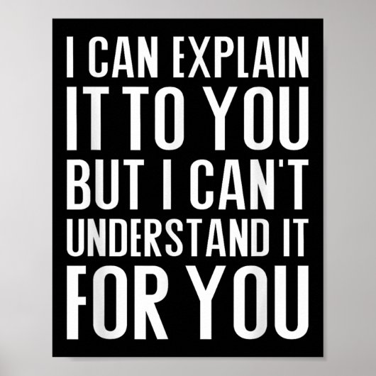 I Can Explain It To You But I Can't Understand It Poster (Voorkant)