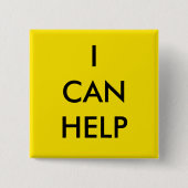 I Can Help Volunteer Button Charity Event Yellow (Voorkant)