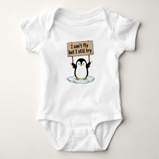 “I can’t fly but I still try” cute penguin Romper