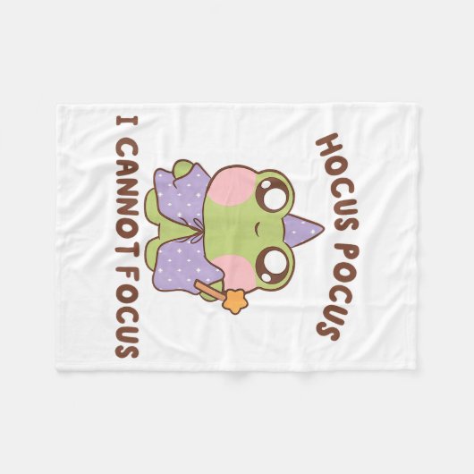 I Cannot Focus Funny Adhd Sitive Frog Fleece Deken (Voorkant (Horizontaal))