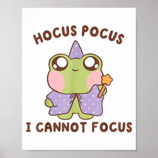 I Cannot Focus Funny Adhd Sitive Frog Poster (Voorkant)