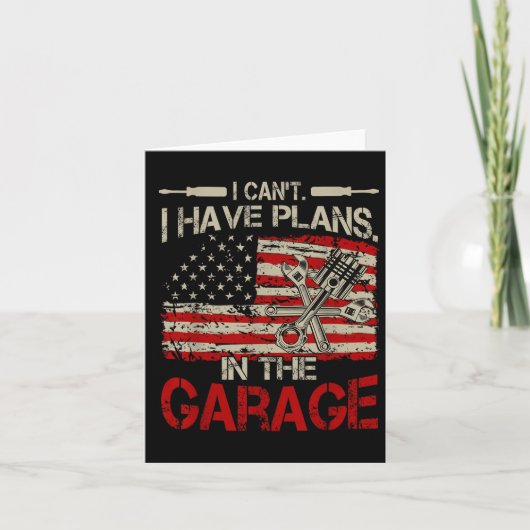 I Cant Have Plans Garage-shirt Men Funny Mechanic Kaart (Voorkant)