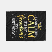 I Cant Keep Calm Its My Grandson 1st Birthday Part Fleece Deken (Voorkant (Horizontaal))