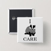 "I Care" Europese badger Vierkante Button 5,1 Cm (Voorkant /achterkant)