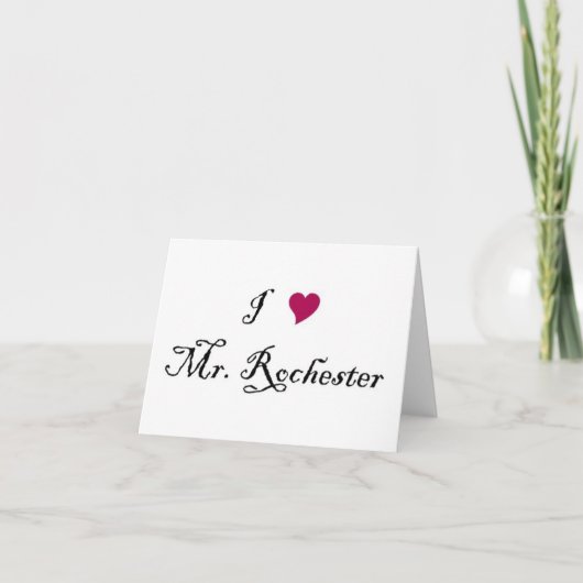 I carte de note de M. Rochester de coeur (Devant)