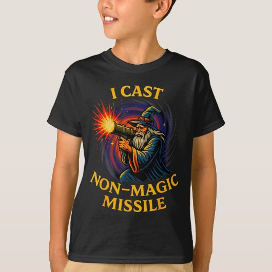 I Cast Non-magic Missile Funny Wizard Parody Meme  T-shirt (Voorkant)