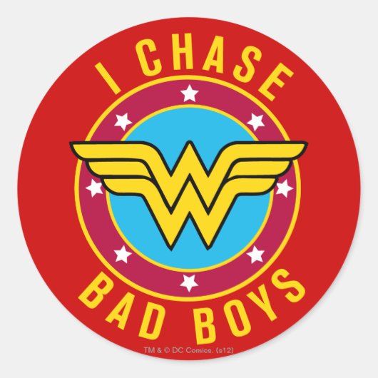 I Chase Bad Boys Ronde Sticker (Voorkant)