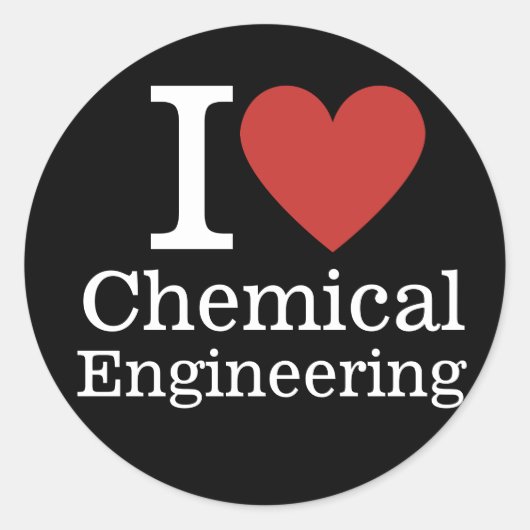 I ❤️ Chemische engineering voor studenten / facult Ronde Sticker (Voorkant)