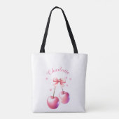 'I Cherry-ish You' met aangepaste naam Romantisch Draagtas (Achterkant)