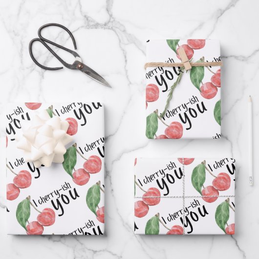 I Cherry-ish You Wrapping Paper Sheets (Voorkant)