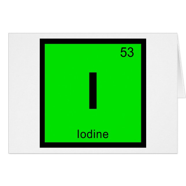 I - Chimie de l'iode Symbole du tableau périodique (Devant horizontal)