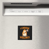 I Choose Violence Funny Hamster Graphic  Magneet (Insitu (Vaatwasser))