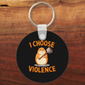 I Choose Violence Funny Hamster Graphic  Sleutelhanger (Voorkant)