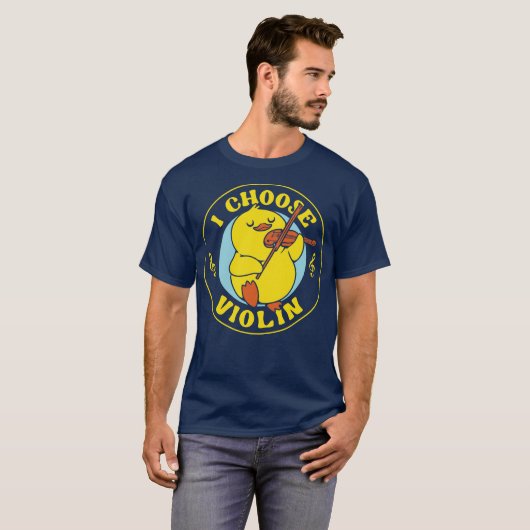 I Choose Violin Funny Duck by Tobe Fonseca T-shirt (Voorkant volledig)
