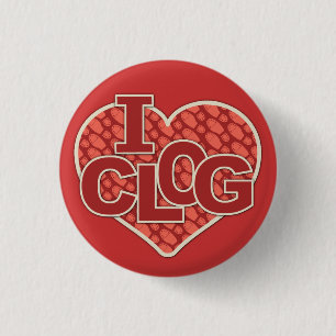 I Clog Clogger Heart Clogging Ronde Button 3,2 Cm