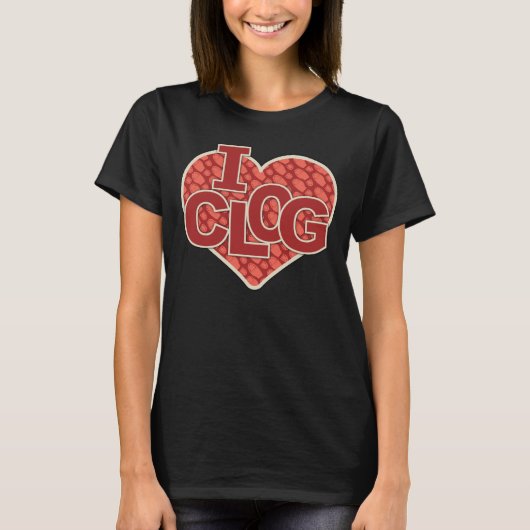 I Clog Clogger Heart Clogging T-shirt (Voorkant)