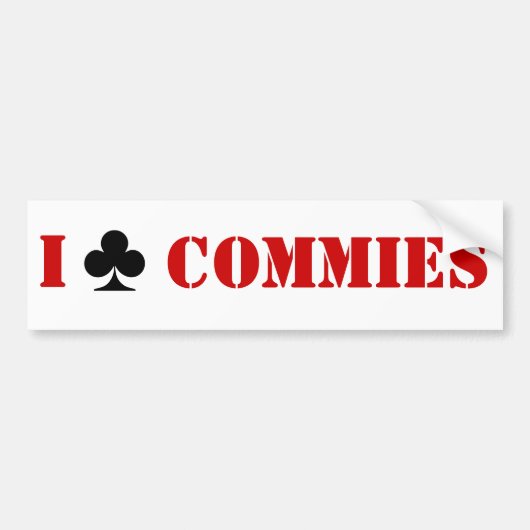 I Club Commies Bumpersticker (Voorkant)