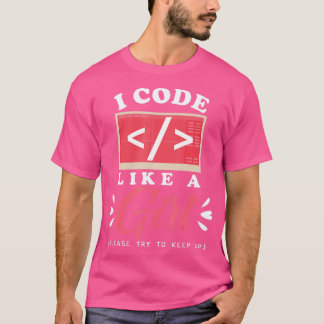 I Code als een Girl Computer Programming Cute Scie T-shirt