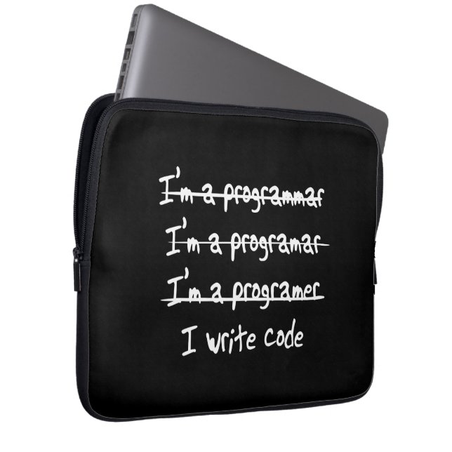 I Code schrijven Laptop Sleeve (Voorkant Rechts)