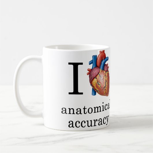 I Coeur Anatomie Précision Mug (Gauche)