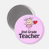 I Coeur Magnet enseignant de 2e année (Recto/Verso)