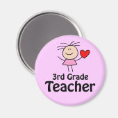 I Coeur Magnet enseignant de 3e année (Recto/Verso)