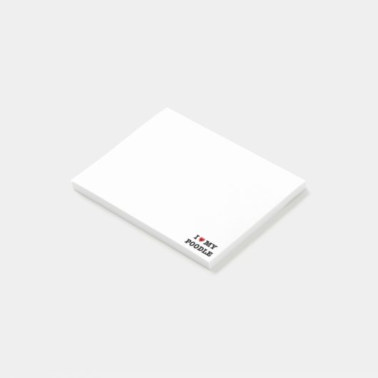 I coeur mes notes de post-it de caniche (Incliné)