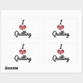 I (coeur) Quilling, (4) Stickers Grands Rectangle (Feuille)