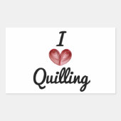 I (coeur) Quilling, (4) Stickers Grands Rectangle (Devant)