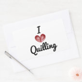 I (coeur) Quilling, (4) Stickers Grands Rectangle (Enveloppe)