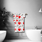 I coeur tennis -motif ensemble de serviettes de ba