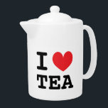 I coeur thé céramique cadeau de théière en céramiq<br><div class="desc">J'aime le thé en céramique cadeau de théière pour les amateurs de thé. Coeur de couleur et texte personnalisés. Idée cadeau amusante pour les amateurs de thé.</div>