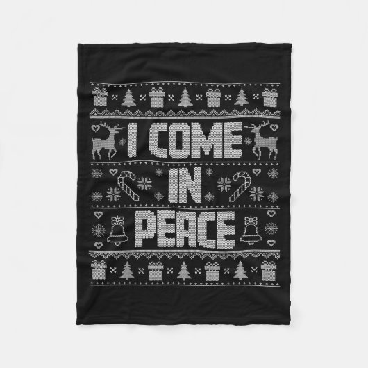 I Come In Peace Couple Matching Ugly Christmas Swe Fleece Deken (Voorkant)