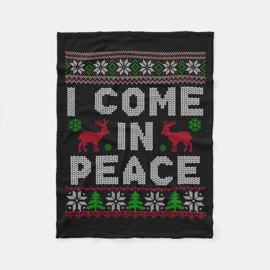 I Come In Peace Couple Matching Ugly Christmas Swe Fleece Deken (Voorkant)