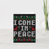 I Come In Peace Couple Matching Ugly Christmas Swe Kaart (Voorkant)