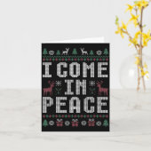 I Come In Peace Couple Matching Ugly Christmas Swe Kaart (Gele Bloem)