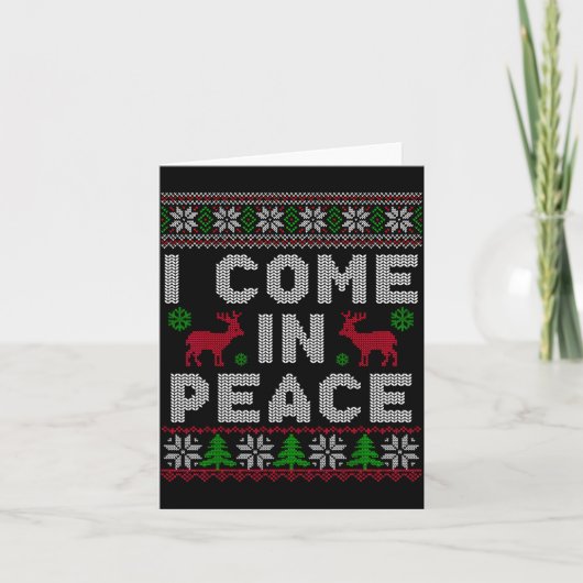 I Come In Peace Couple Matching Ugly Christmas Swe Kaart (Voorkant)