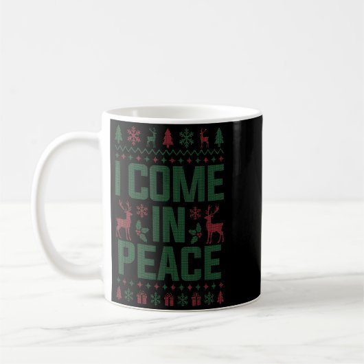 I Come In Peace Couple Matching Ugly Christmas Swe Koffiemok (Links)