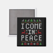 I Come In Peace Couple Matching Ugly Christmas Swe Magneet (Voorkant / Achterkant)