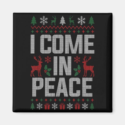 I Come In Peace Couple Matching Ugly Christmas Swe Magneet (Voorkant)
