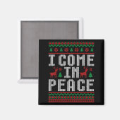 I Come In Peace Couple Matching Ugly Christmas Swe Magneet (Voorkant / Achterkant)