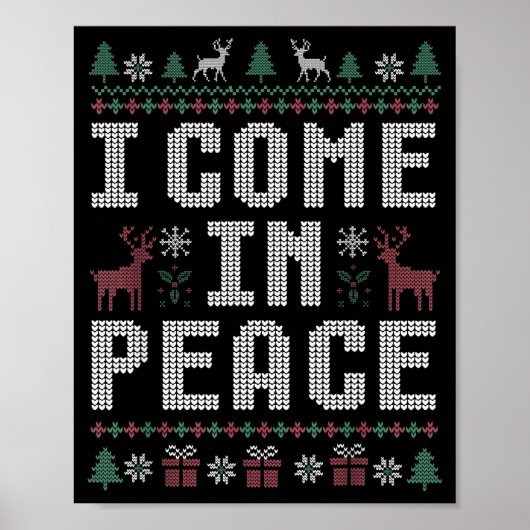 I Come In Peace Couple Matching Ugly Christmas Swe Poster (Voorkant)